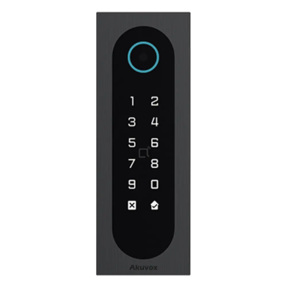 Control de Acceso Slim / 20,000 Tarjetas / 100,000 Eventos / IP65 & IK09 / Multi-Credencial QR-Bluetooth-PIN-RFID / Wiegand-RS485-Relay / Aluminio y Vidrio Templado