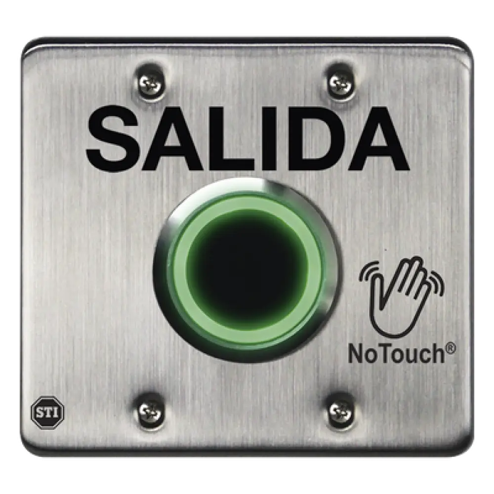 Botón de Salida NoTouch IR / Acero Inoxidable 304 / Salida Doble / Pestillo 0.5-20 s / LED Bicolor / Contacto Seco Tipo C