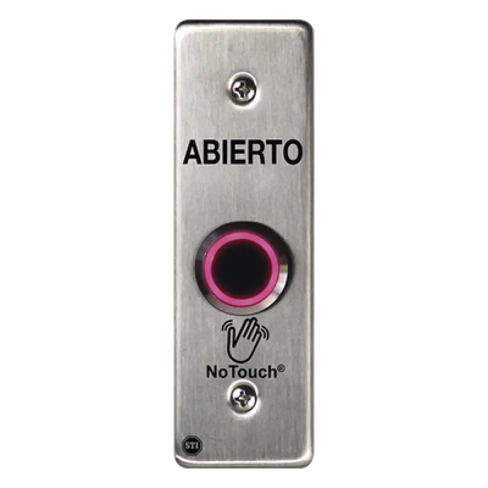 Botón de Salida NoTouch / Sensor IR / Acero Inoxidable 304 / Contacto Seco / LED Dual / Montaje Delgado 0.26"