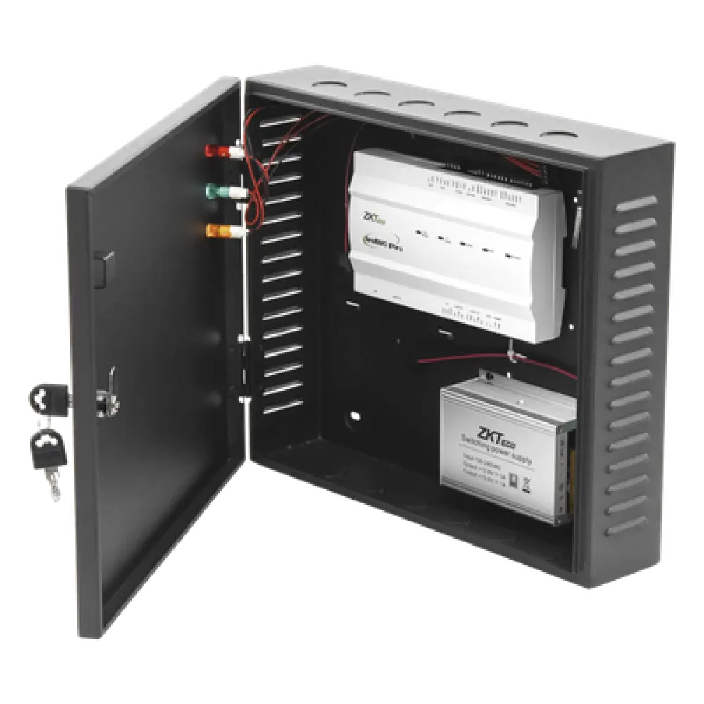Controlador de Acceso 1 Puerta / 20,000 Huellas / 30,000 Tarjetas / TCP-IP / Sincronización Push / Memoria SD 32 GB / Fuente 12V CC 5A