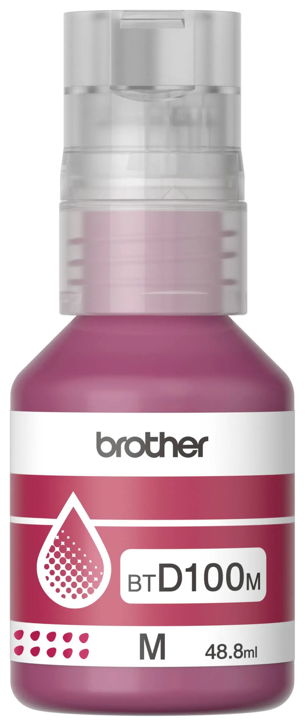Botella de tinta Brother BTD100M magenta - rendimiento aproximado 5, 000 páginas, compatible con DCPT230, DCPT530DW, DCPT730DW, MFCT930DW