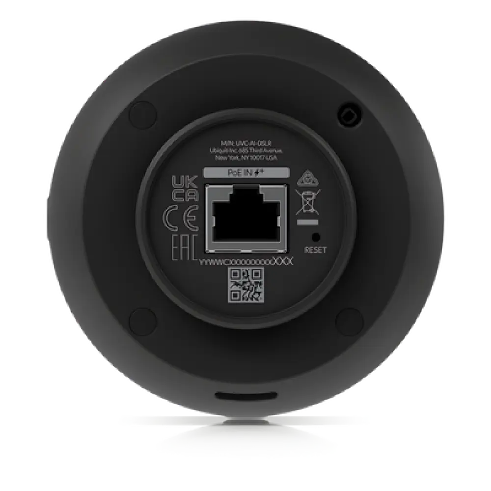 Cámara IP AI DSLR / 4K 8MP 30 fps / Sensor 4/3' 10MP / Lente 45 mm / Ángulo 21.6° / PoE+ 17.77 W / IPX5