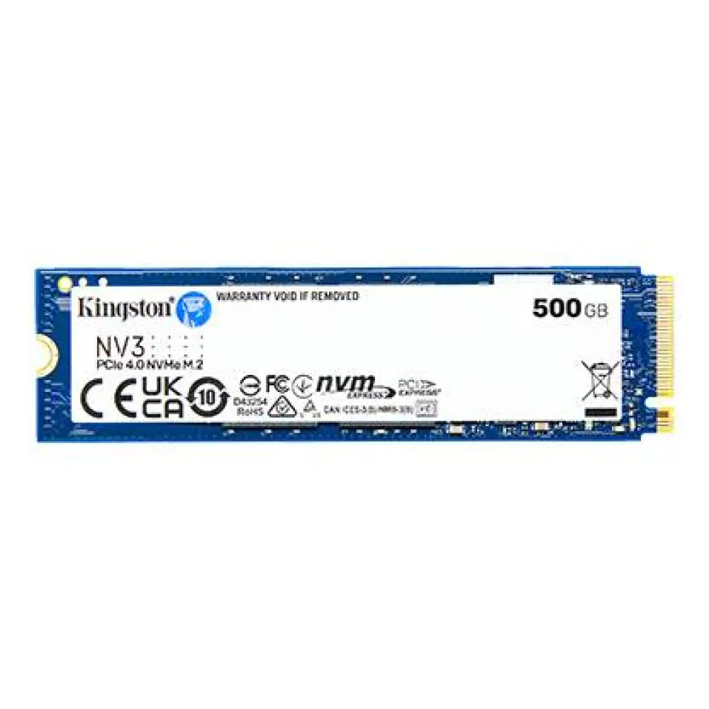 UNIDAD DE ESTADO SOLIDO KINGSTON NV3 500GB M.2 2280 NVME PCIE GEN 4X4 R.5000MB/S W.3000MB/S -