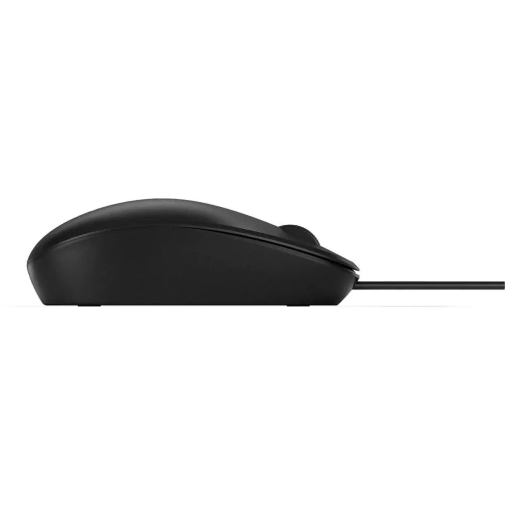Mouse HP Láser HP 125 (265A9UT). Color negro - largo del cable 180 cm, USB Type-A con cable