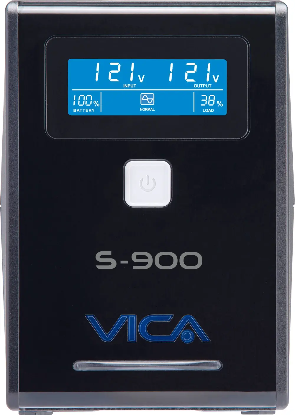 No break interactivo S900 - 900VA/550W, entrada 127 VCA 60 Hz, salida 120 VCA, 4 tomas reguladas/4 reguladas y respaldadas, RJ11, pantalla LCD