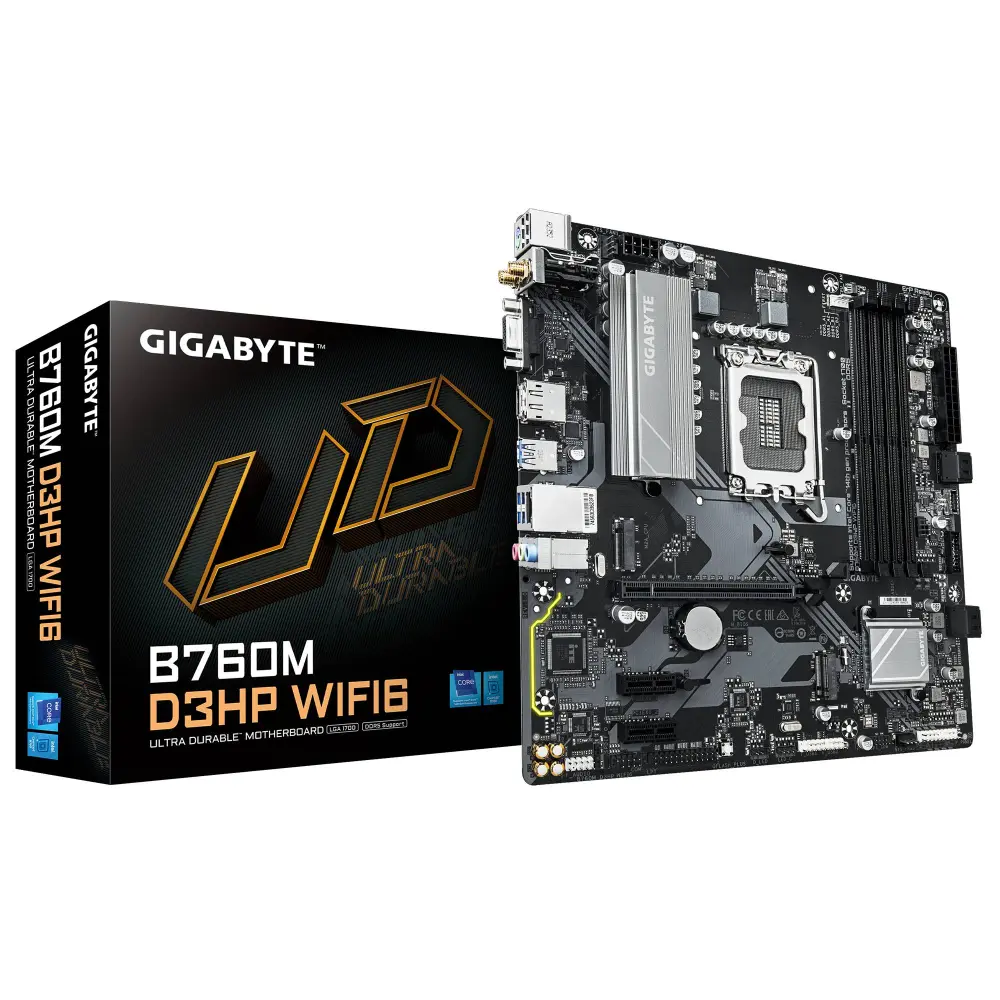 TARJETA MADRE GIGABYTE ATX B760M D3HP WIFI6 DDR5 - S-1700, 48 GB, PARA INTEL