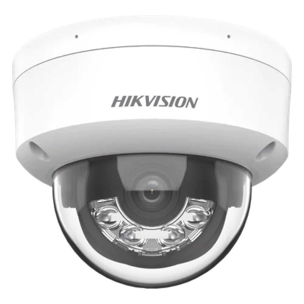 Cámara Domo IP / 2 Megapixel / Dual Light 30 m (98.4 ft) / Lente 2.8 mm / 103° / IK08 / IP67 / PoE / Micro SD 512 GB