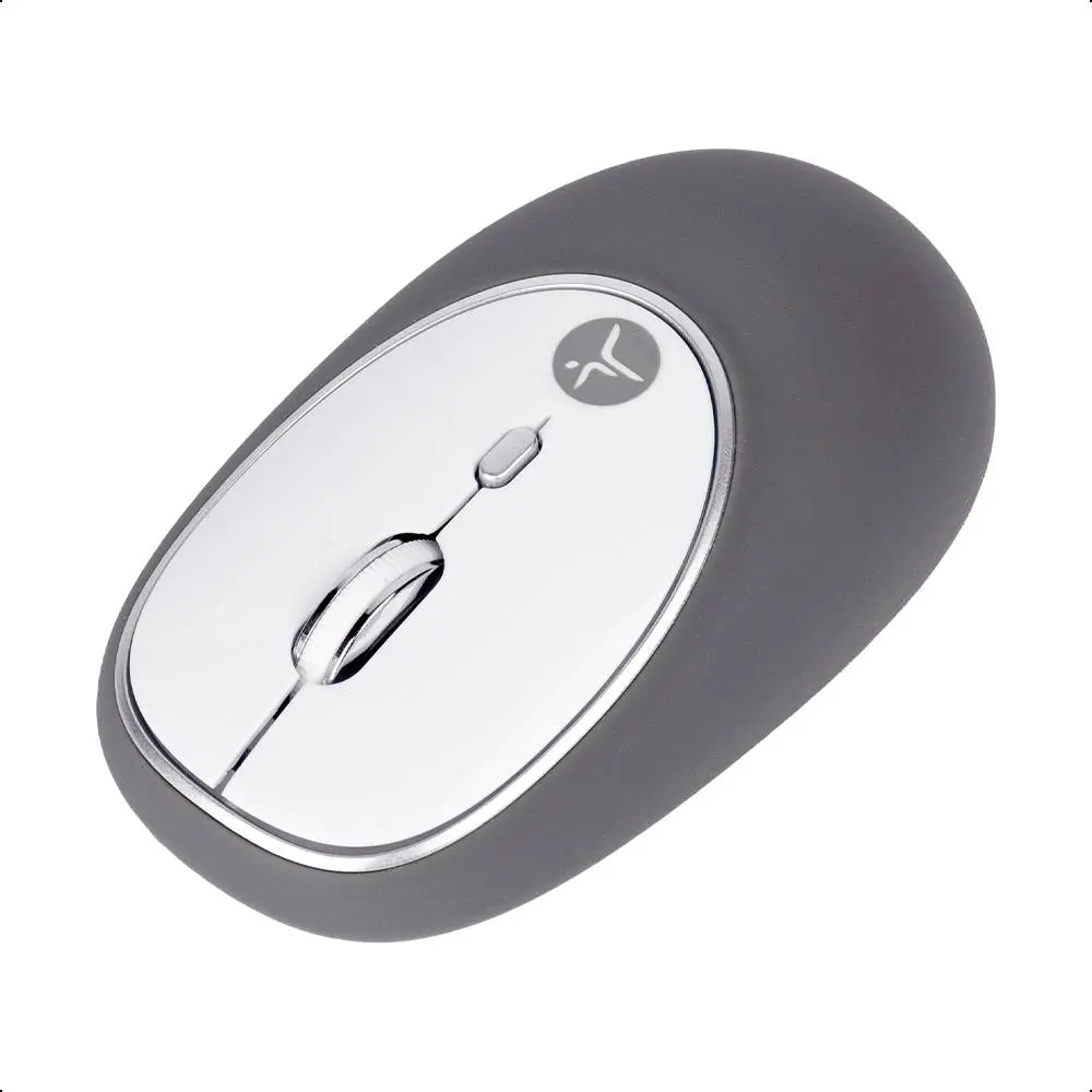 Mouse Inalámbrico de gel  Jelly - Mate Grey Techzone TZACMOI16 - 1200DPI, con batería AAA incluida, 3 botones con alcance de 10 m