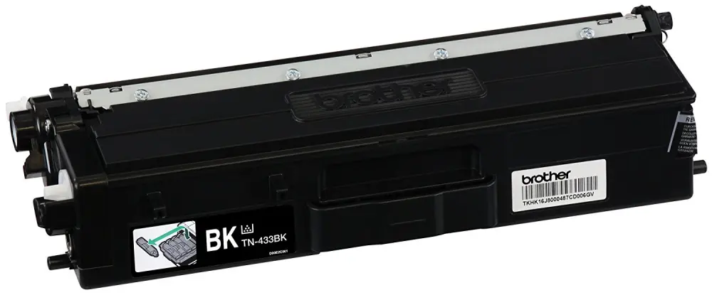Tóner Brother TN433BK negro - rendimiento apróximado 4, 500 páginas, compatible con MFCL8900CDW
