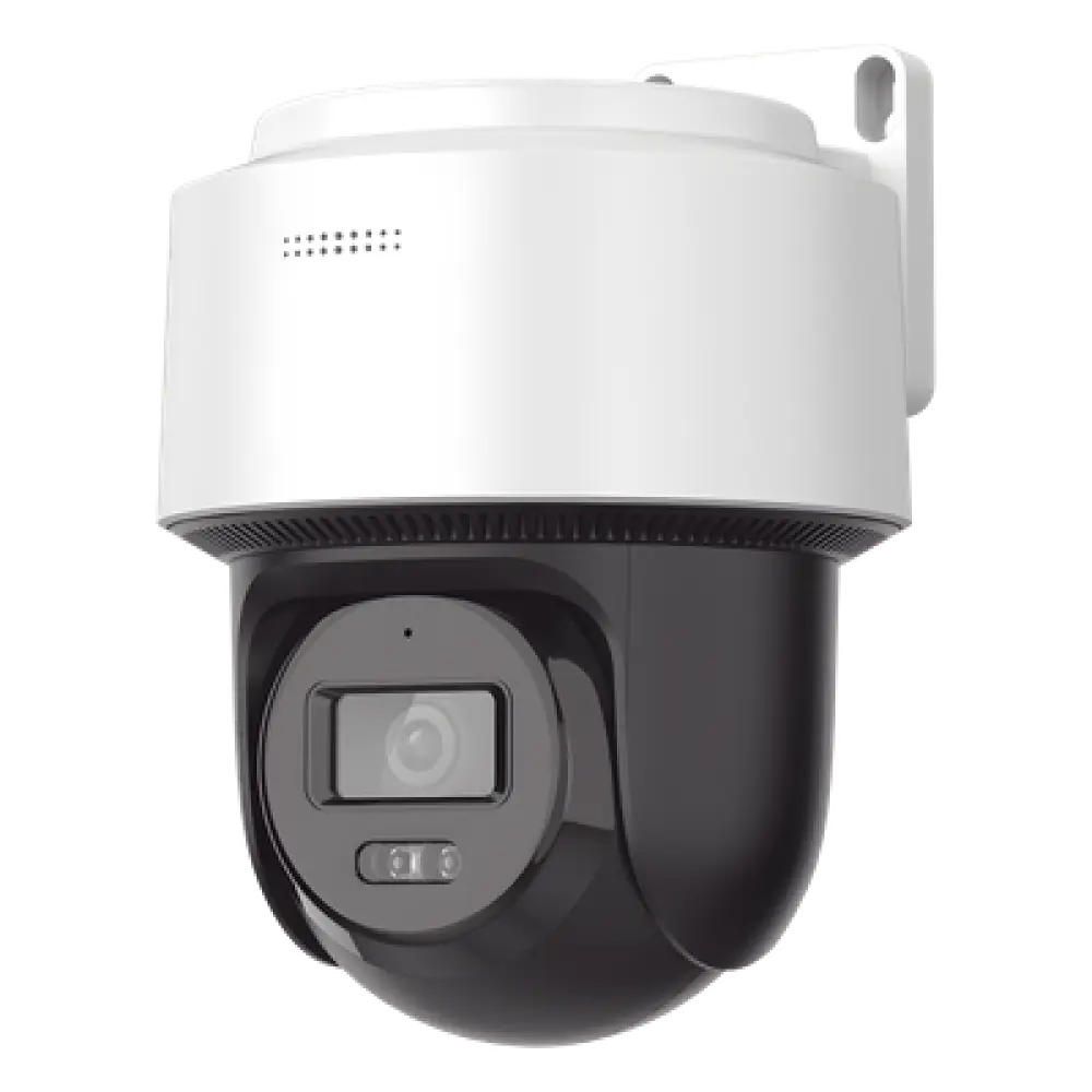 Cámara Domo PT IP / 4 Megapixel / Lente 4 mm / Dual Light 30 m (98.4 ft) / Autoseguimiento Humanos / PoE+ / Audio Bidireccional / IP66