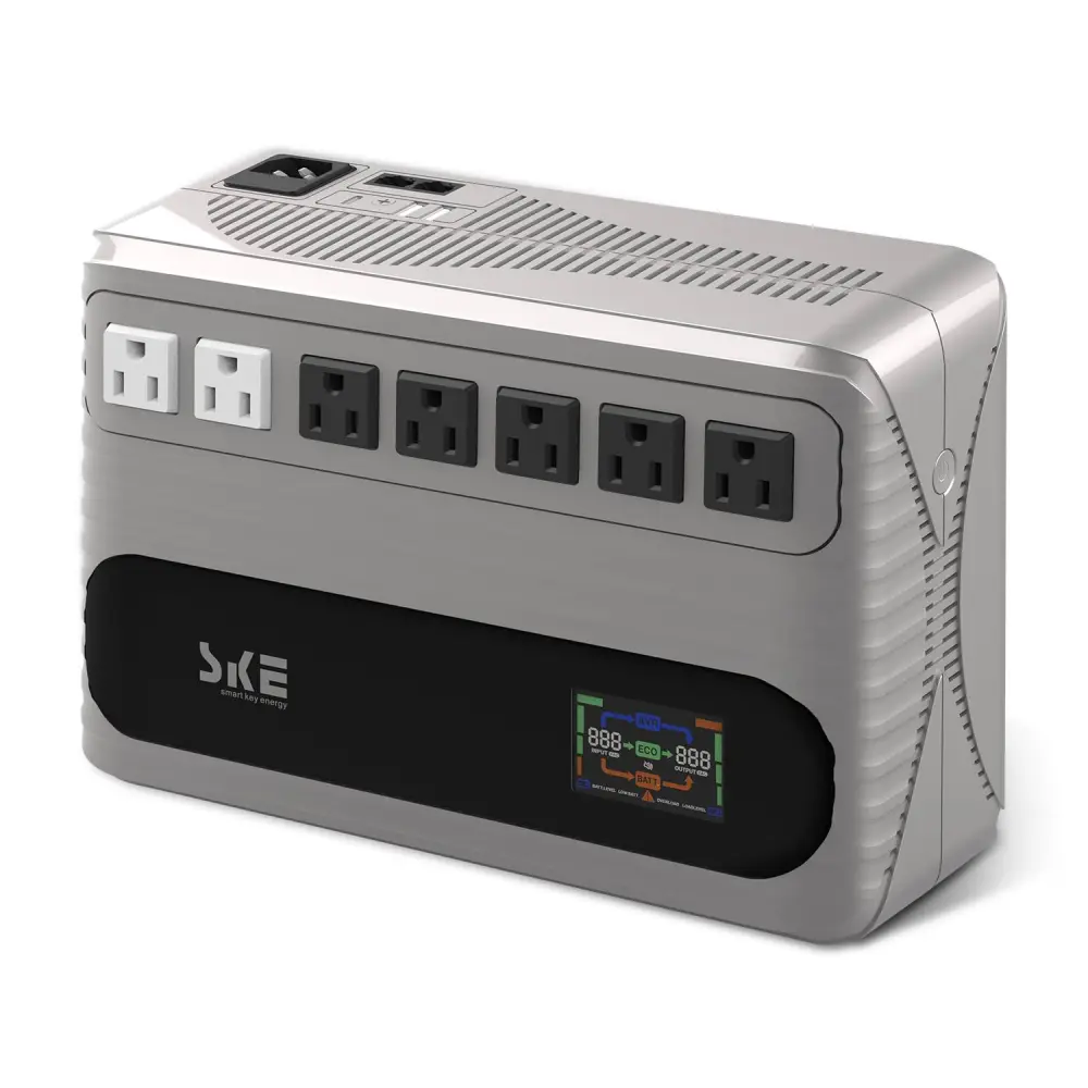 No Break Interactivo SKE Energy GF1000 1000va/600w - Color Plata y Negro, Voltaje de Entrada y Salida 120V