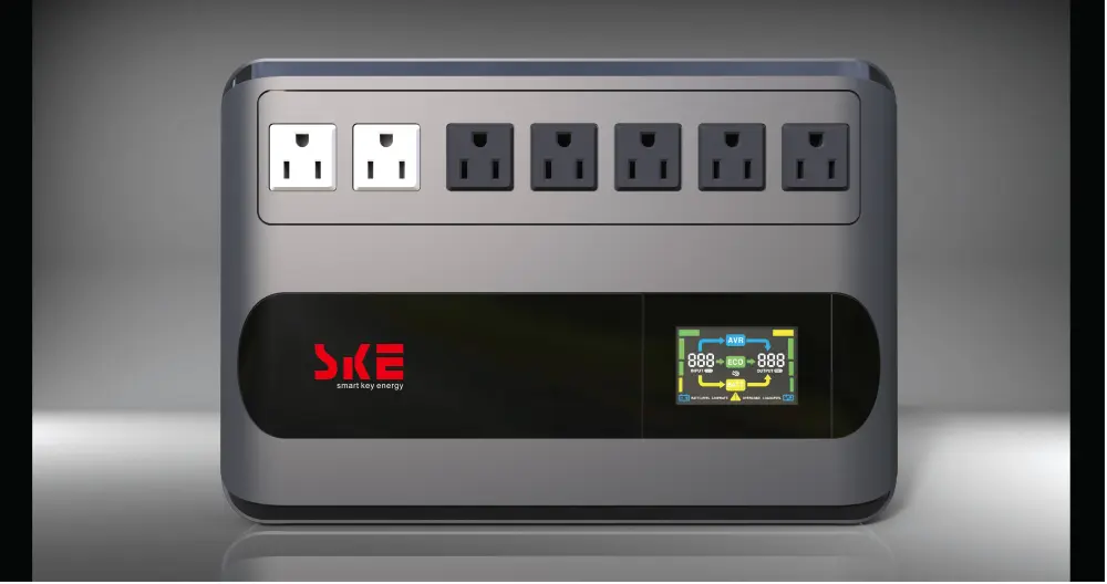 No Break Interactivo SKE Energy GF1000 1000va/600w - Color Plata y Negro, Voltaje de Entrada y Salida 120V