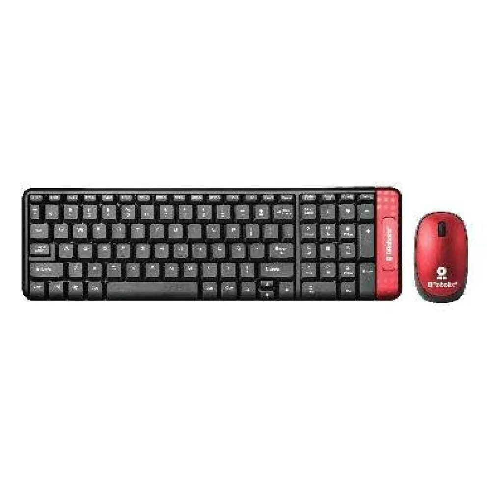 Kit Teclado y Mouse inalámbrico - compacto, Español, Negro/Rojo, 10 m, 6000632 BROBOTIX