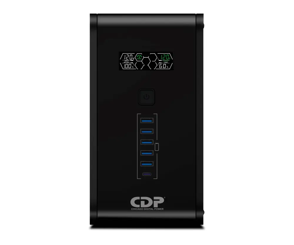 No-Break CDP R-SMART751 750VA/375W UPS Interactiva AVR 10 Salidas - 560 Joules, Proteccion RJ45, LCD, software 120 Vac