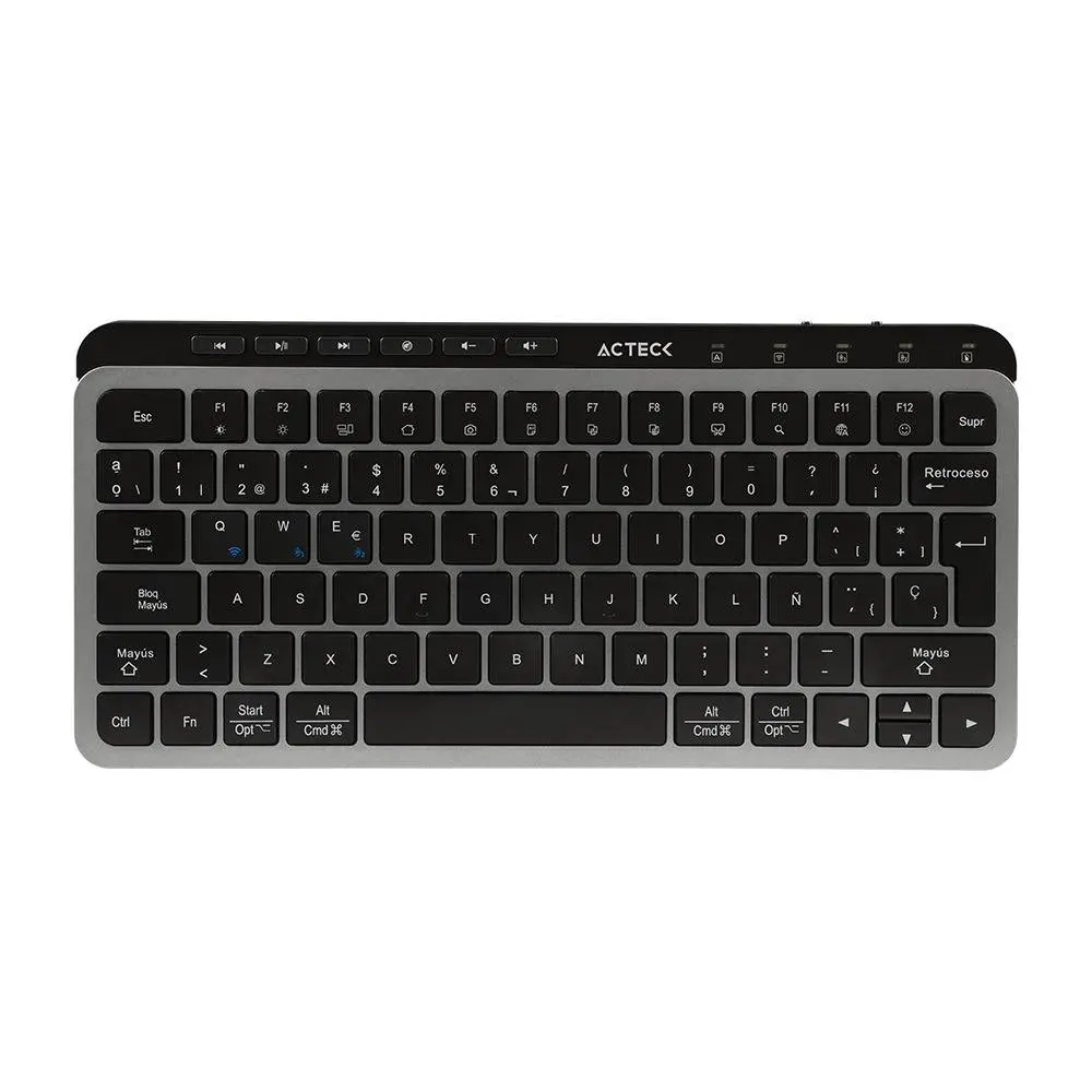 Teclado Inalámbrico 2.4hz Inspire Krea TI750 Acteck Elite Series Teclado Inalámbrico Dongle 2.4Mhz - Rango 10m, Bluetooth 5.1, USB A- USB C, 3 Dispositivos