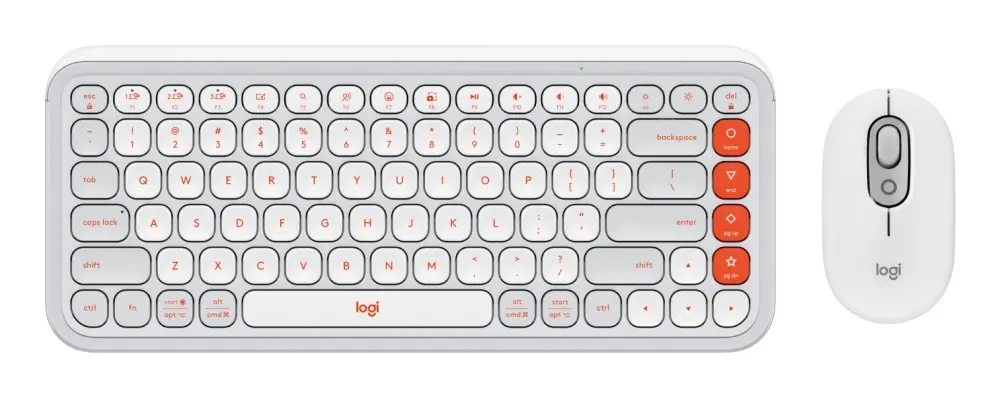 Kit Logitech POP 920-013055 Teclado y mouse Bluetooth Color gris y naranja. -