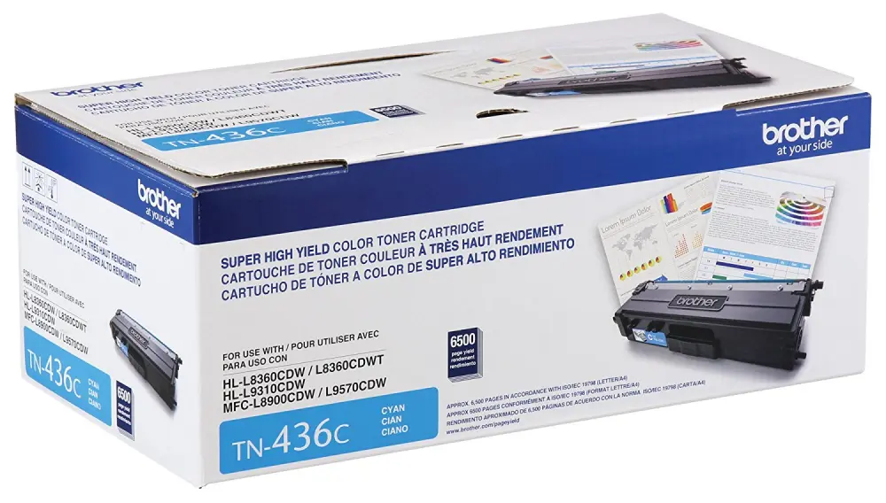Tóner Brother Valor TN436C cian - rendimiento aproximado 6, 500 páginas, compatible con MFCL8900CDW, MFCL9570CDW, HLL9310CDW