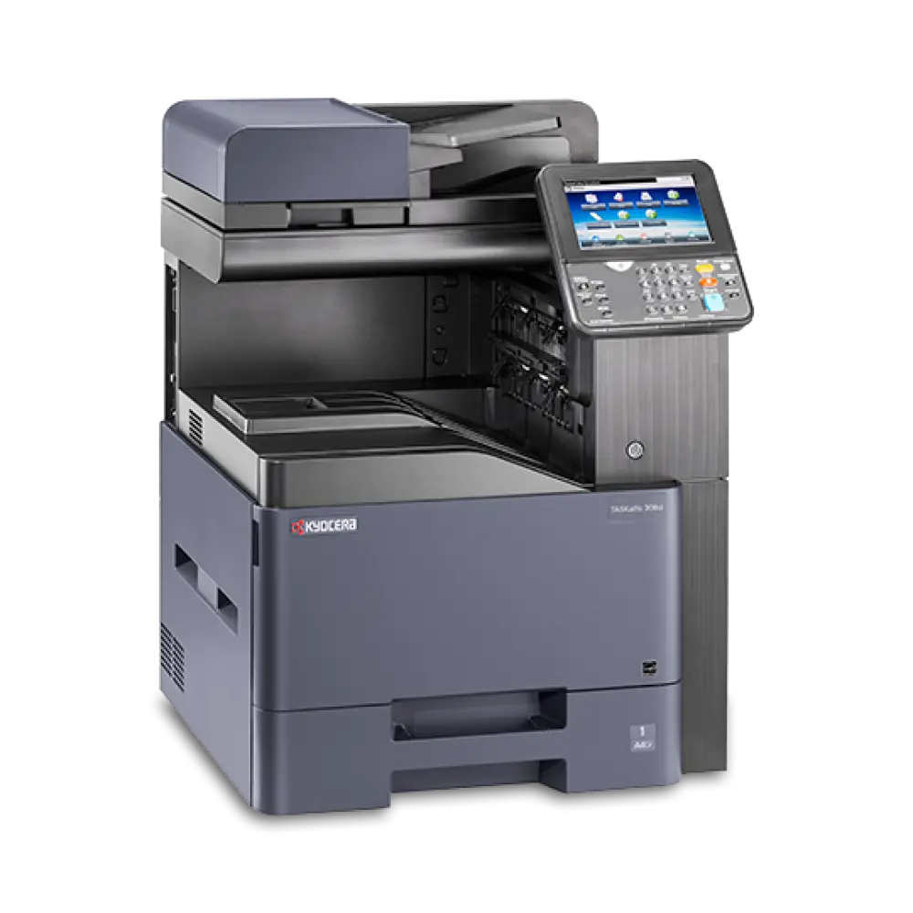 Multifuncional láser KYOCERA TASKalfa 308ci 1102V42US0 - 3 en 1 color A4, carta/oficio, 32/32PPM, 1, 200 x 1, 200DPI, dúplex estándar, fax opcional, RADF 75 h