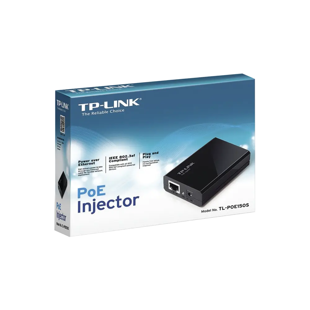 Inyector PoE (15W) / Gigabit 802.3 af / 2 puerto 10/100/1000 Mbps / Plug and Play