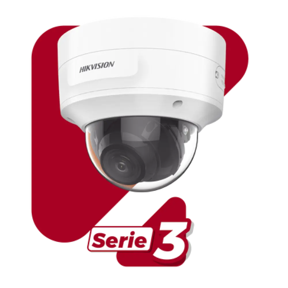 Cámara Domo IP / 8 Megapixel (4K) / Lente Motorizado 2.7-13.5 mm / IR EXIR 40 m (131.2 ft) / DarkFighter / Audio y Alarma I/O / PoE+ / IP66 / IK10