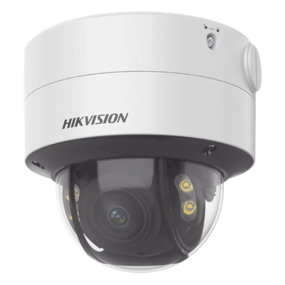 Domo IP / 4 MP / Color 24/7 / Lente Varifocal 3.6-9 mm / Luz Blanca 40 m (131 pies) / WDR 130 dB / IP67 / IK10 / AcuSense / MicroSD 512 GB