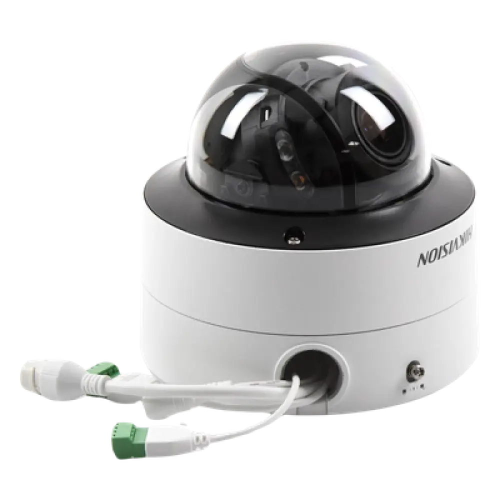 Domo IP / 4 MP / Color 24/7 / Lente Varifocal 3.6-9 mm / Luz Blanca 40 m (131 pies) / WDR 130 dB / IP67 / IK10 / AcuSense / MicroSD 512 GB