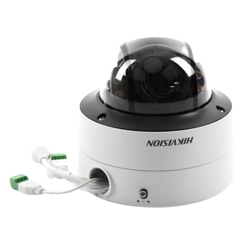Domo IP / 4 MP / Color 24/7 / Lente Varifocal 3.6-9 mm / Luz Blanca 40 m (131 pies) / WDR 130 dB / IP67 / IK10 / AcuSense / MicroSD 512 GB