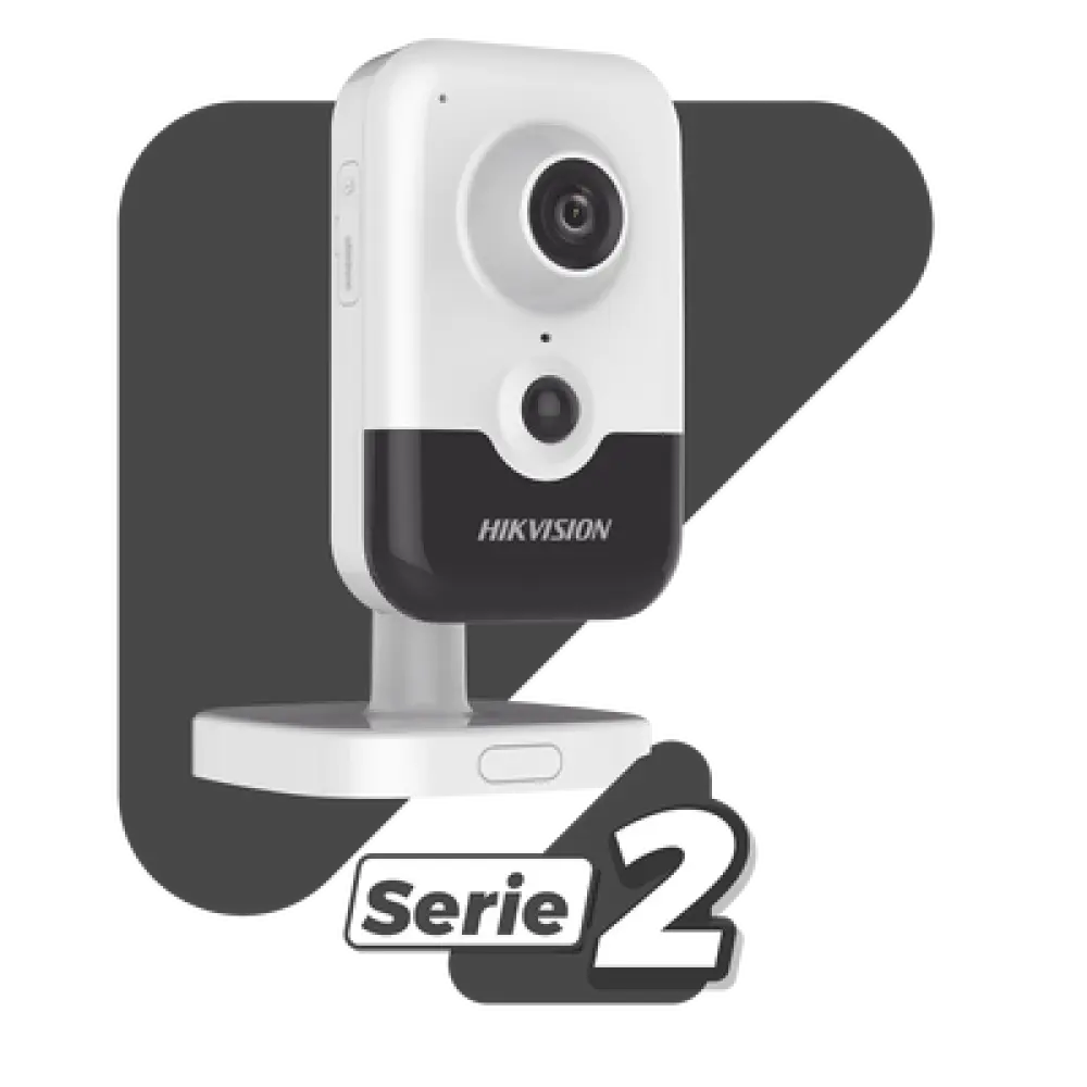 Cámara Cubo IP / 4 Megapixel / Lente 2.8 mm / IR EXIR 10 m (32.8 ft) / Sensor PIR 8 m (26.2 ft) / WDR 120 dB / PoE / Audio Bidireccional