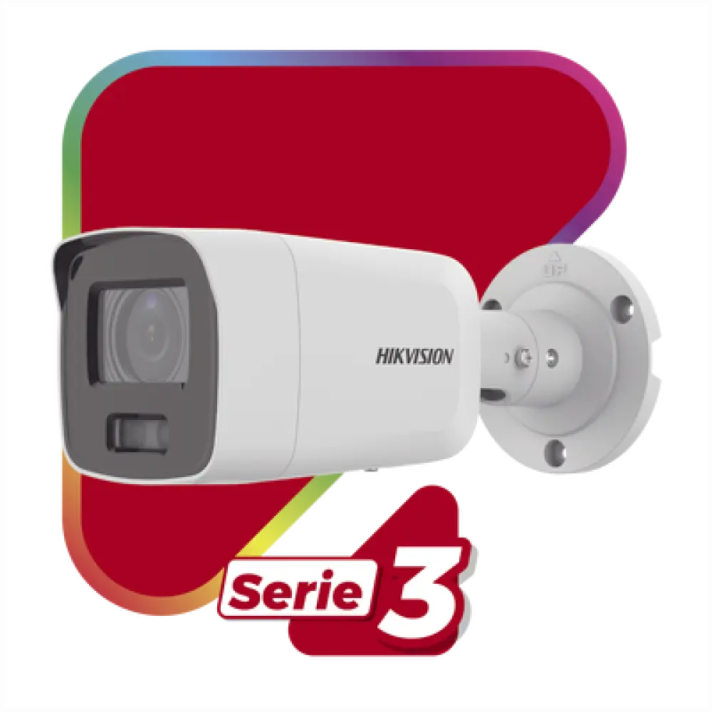 Bala IP 8 Megapixel (4K) / Imagen a Color 24/7 / Lente 2.8 mm / Luz Blanca 40 mts / Exterior IP67 / WDR 130 dB / Entrada y Salida de Audio y Alarma / Captura Facial / ONVIF / Micro SD / Micrófono Integrado