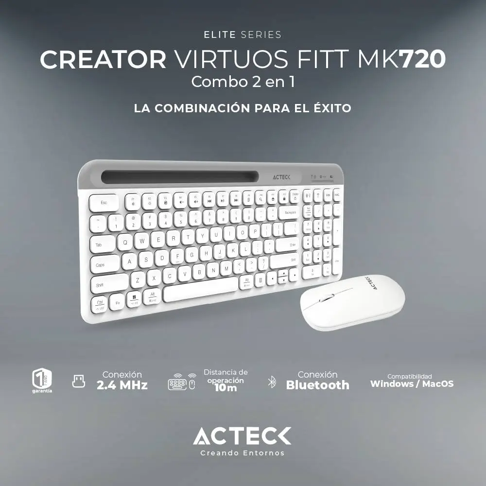 Kit Teclado y Mouse Acteck Creator Vituos Silk MK720 Elite Series -