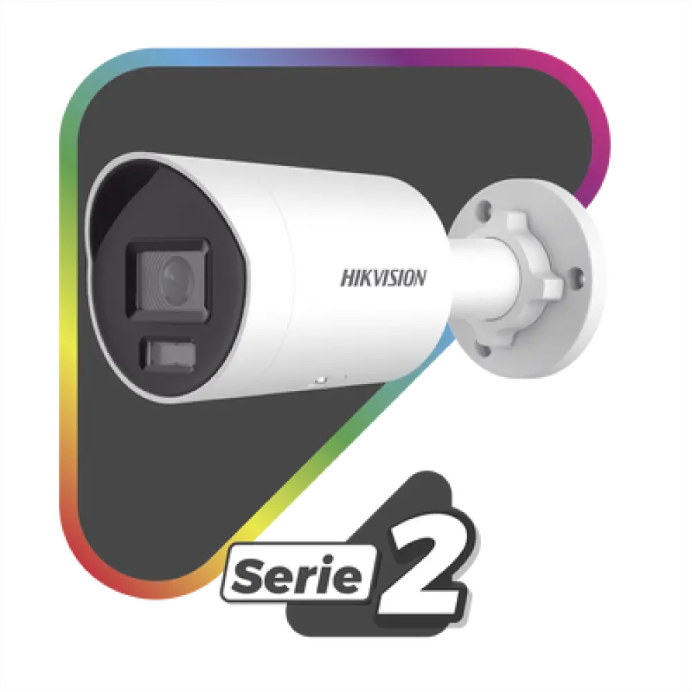 [Dual Light + ColorVu] Bala IP 8 Megapixel (4K) / Lente 2.8 mm / 40 mts IR + 40 mts Luz Blanca /  Microfono Integrado / Exterior IP67 /   WDR 130 dB / ACUSENSE (Filtro de Falsas Alarmas) / Captura Facial / PoE / Metal / ACUSEARCH
