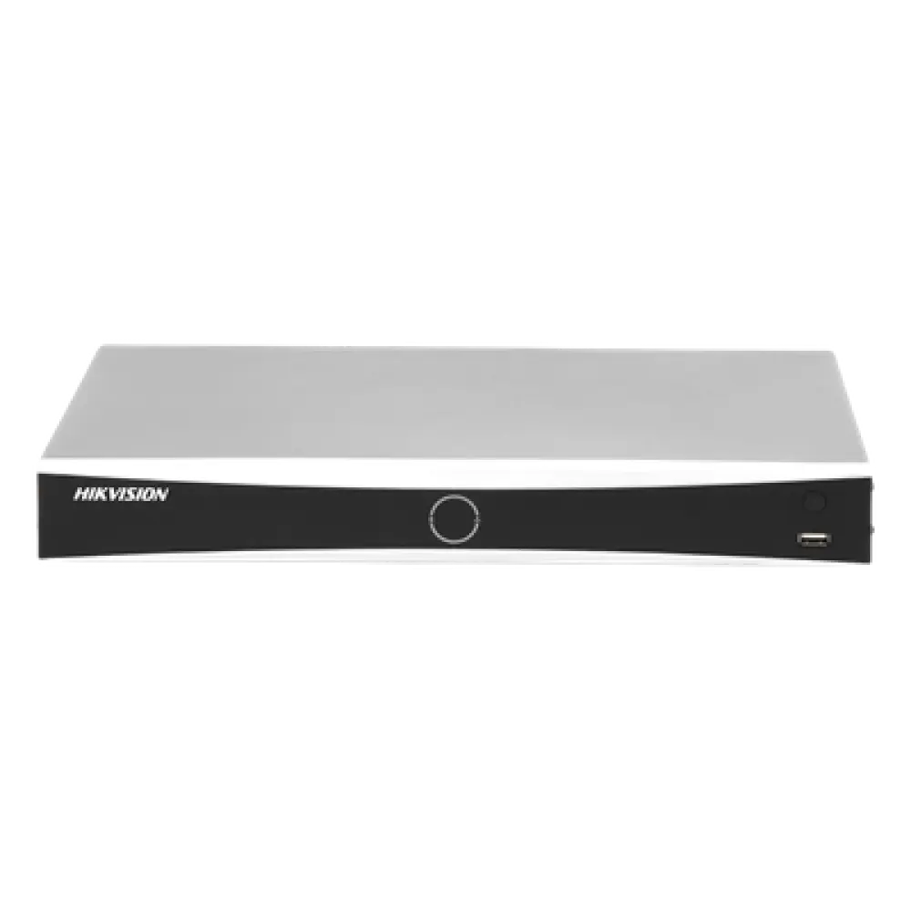 (ACUSENSE / Evita Falsas Alarmas) NVR 12 Megapixel (4K) / Reconocimiento Facial / 8 Canales IP / Base de Datos / 8 Puertos PoE+ / 2 Bahías de Disco Duro / Switch PoE 300 mts Modo Extendido 